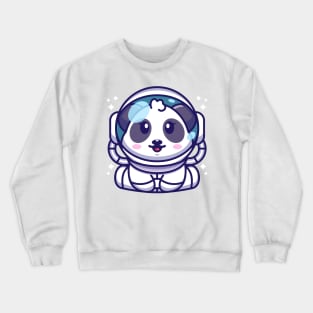 Cute baby panda wearing an astronaut suit, cartoon character Crewneck Sweatshirt